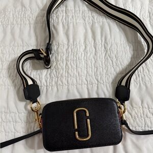 Marc Jacobs snapshot Black Crossbody Bag with Gold Hardware
